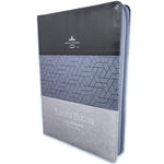 Biblia Reina Valera 60 Tricolor negro/gris oscuro/gris claro imitación piel con cierre letra gigante 15P PRJ