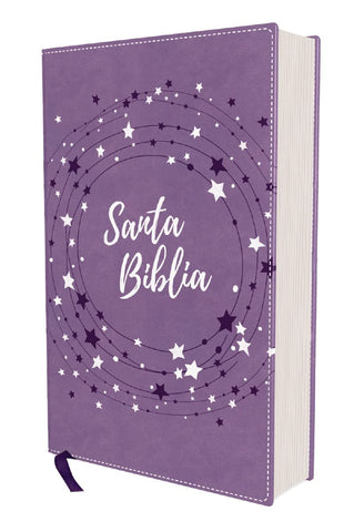 Biblia NVI 2022 para niños texto revisado leathersoft Lavanda confort print