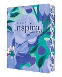 Biblia NTV Inspira con filament ramo azul Semi piel Letra Grande 10.5P