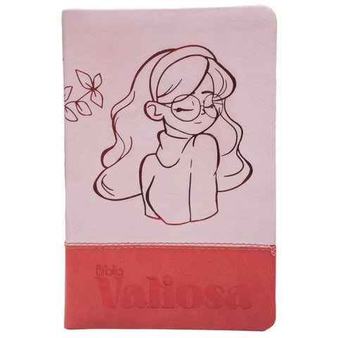 Biblia TLA (lenguaje actual) Valiosa letra grande rosa y rojo 12P