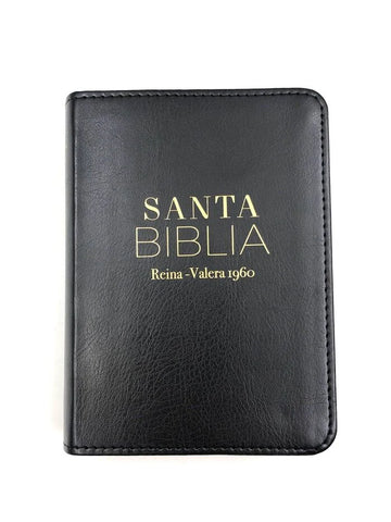 Biblia Reina Valera 60 clásica negro imitación piel con cierre PJR 11P