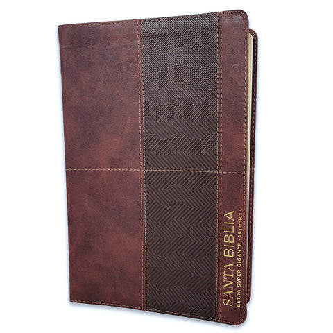 Biblia Reina Valera 60 Éfeso super gigante café GEO imitación piel con índice 19pt