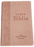Biblia Reina Valera 60 Éfeso supergigante rosa floral imitación piel con índice 19P