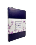 Biblia Reina Valera 60 Clásica Abba rosa/café imitación piel con cierre, índice, manual 12.5P PJR