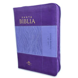 Biblia Reina Valera 60 iconic bicoco rosa/azul. lila/lila imitación piel con índice y cierre CH 12P