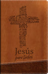 Biblia de promesas Jesús para todos café imitación piel tamaño manual 12P