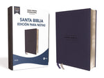 Biblia NVI texto revisado 2022 edición para notas Leathersoft azul marino PJR