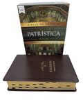 Biblia Reina Valera revisada de estudio patrística marrón imitación piel con índice
