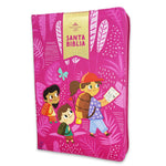 Biblia Reina Valera 60 manual interactiva para niñas rosa sentipiel con cierre 12P