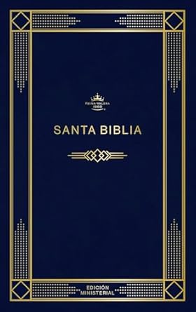Biblia Reina Valera 1960 edición ministerial azul oscuro Tapa Rustica Tamaño Manual 8.5P
