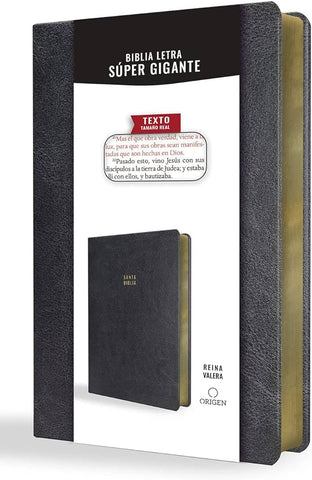 Biblia Reina Valera 1909 gigante letra Super Gigante negro Imitación Piel 16P