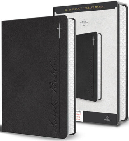 Biblia Reina Valera 1960 letra gigante gris canto pintado Imitación Piel Tamaño Manual 14P