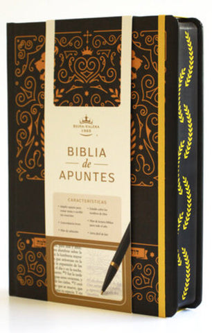Biblia RV1960 Apuntes negro oro canto pintado Tapa Dura 11P