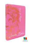Biblia Reina Valera 60 mediana rosa león letra grande 12 P PJR