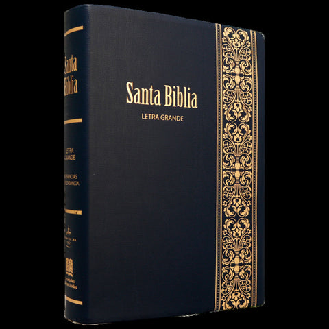 Biblia Reina Valera 60 mediana letra grande vinil azul