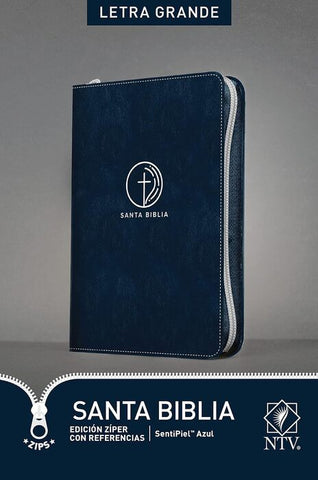 Biblia NTV edición de referencia azul con cierre letra grande e índice