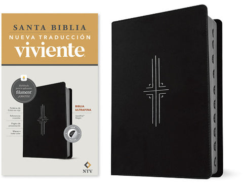 Biblia NTV sentipiel ultra fina con filament negro con índice 8.75P