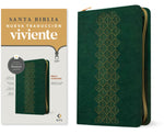 Biblia NTV ultra fina sentipiel con filament verde y cierre 8.75P