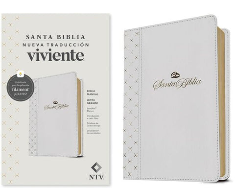 Biblia NTV manual con filament blanco Letra grande 12p