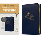 Biblia NTV Edicion compacta con filament azul SemiPel Letra Grande con Ziper 10P