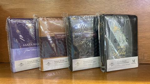 Biblia Reina Valera 60 bolsillo elegante, tricolor bifloral y geométrico imitación piel, cierre, índice 8.5P