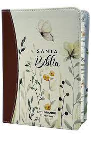 Biblia Reina Valera 60 chica primaveral marrón imitación piel letra grande 11P PJR