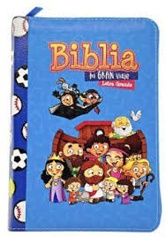 Biblia Reina Valera 60 mi gran viaje azul chica imitación piel con cierre 10P
