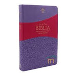 Biblia Reina Valera 60 manual, clásica botono lila/mdo imitación piel, cierre 12.5P PJR