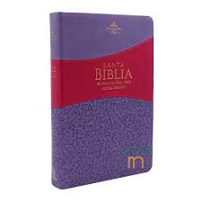 Biblia Reina Valera 60 manual, clásica botono lila/mdo imitación piel, cierre 12.5P PJR