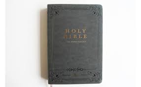 Biblia King James Version manual letra grande gris imitación piel con índice 12P