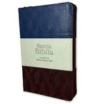 Biblia Reina Valera 60 manual tricolor azul gris marrón imitación piel con cierre e índice 12.5P