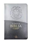 Biblia Reina Valera 60 manual letra gigante león negro/gris imitación piel cierre e índice 14P PJR
