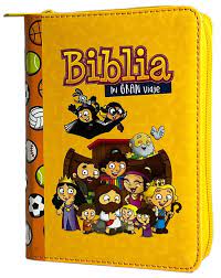 Biblia Reina Valera 60 mi gran viaje amarilla/naranja imitación piel con cierre chica 8.5P