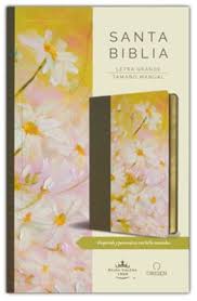 Biblia Reina Valera 60 manual letra grande piel verde con flores 10.5P