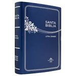Biblia Reina Valera 60 mediana letra grande vinil azul RVR062CLG