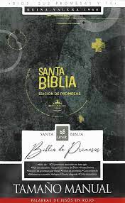 Biblia Reina Valera 60 de promesas letra grande manual metal negro imitación piel con cierre 12 ptos.