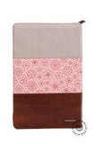 Biblia Reina Valera 60 manual tricolor gris rosa marrón imitación piel con cierre e índice 12.5P