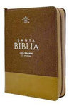Biblia Reina Valera 60 chica letra grande half jean marrón café con cierre e índice 11P PRJ