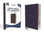 Biblia NVI del ministro texto revisado 2022 Leathersoft azul marino con índice PJR