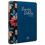 Biblia Reina Valera 60 mediana letra gigante tapa semiflexible azul flores índice PJR