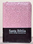 Biblia Reina Valera 60 bolsillo rosa marrón letra super gigante, cierre e índice 9 P PJR