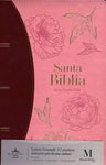 Biblia Reina Valera 60 manual excelencia rosa café letra grande imitación piel con cierre e índice 12.5P PJR