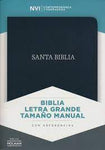Biblia NVI referencias manual piel fabricada letra grande negro con índice 12P