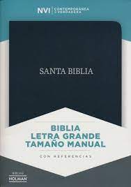 Biblia NVI referencias manual piel fabricada letra grande negro con índice 12P