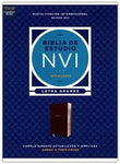Biblia NVI de estudio actualizada texto revisado 2022 café imitación piel 10p