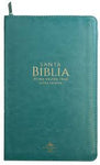 Biblia Reina Valera 60 Clásica turquesa imitación piel con cierre manual 12.5P PJR