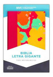 Biblia NVI letra gigante floral simil piel