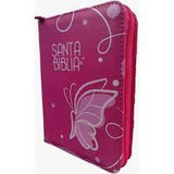 Biblia Reina Valera 60 bolsillo fucsia QR con cierre PJR
