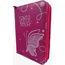 Biblia Reina Valera 60 bolsillo fucsia QR con cierre PJR