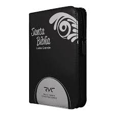 Biblia Reina Valera Contemporánea chica letra grande imitación piel negro canto plata cierre e índice PJR